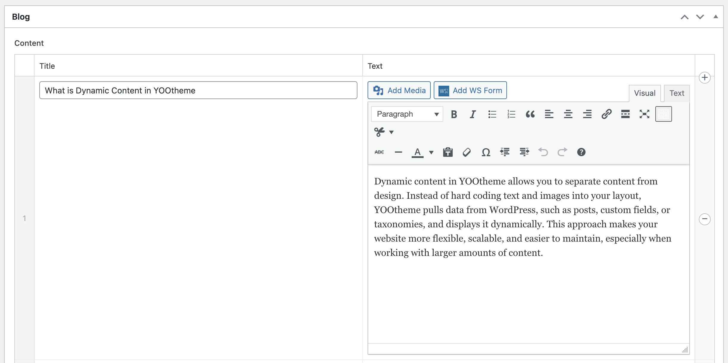 Screenshot ACF WordPress blog